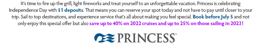 Princess Cruises：Cruise Deals and Air Steals!